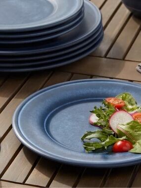 NEW 6 Threshold Navy Blue Lancashire Melamine Dinner Plates